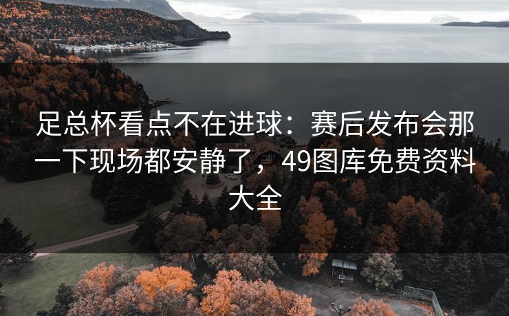 足总杯看点不在进球：赛后发布会那一下现场都安静了，49图库免费资料大全