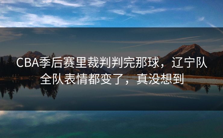 CBA季后赛里裁判判完那球，辽宁队全队表情都变了，真没想到