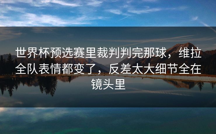 世界杯预选赛里裁判判完那球，维拉全队表情都变了，反差太大细节全在镜头里