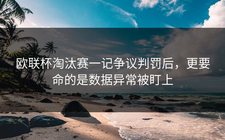 欧联杯淘汰赛一记争议判罚后，更要命的是数据异常被盯上